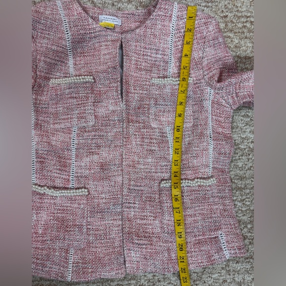 Tahari ASL Metallic Boucle Jacket Light Pink Size 12 - Picture 9 of 12